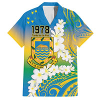 Personalised Tuvalu 1978 Independence Day Family Matching Summer Maxi Dress and Hawaiian Shirt Polynesian Plumeria Style LT9 Dad's Shirt - Short Sleeve Gradient - Polynesian Pride