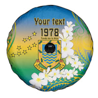 Personalised Tuvalu 1978 Independence Day Spare Tire Cover Polynesian Plumeria Style