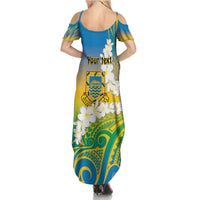 Personalised Tuvalu 1978 Independence Day Summer Maxi Dress Polynesian Plumeria Style LT9 - Polynesian Pride