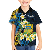 Personalised Tuvalu Beautiful Plumeria Flower Family Matching Summer Maxi Dress and Hawaiian Shirt