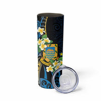 Personalised Tuvalu Beautiful Plumeria Flower Skinny Tumbler LT9 - Polynesian Pride