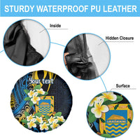 Personalised Tuvalu Beautiful Plumeria Flower Spare Tire Cover