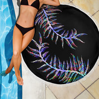 New Zealand Beach Blanket Aotearoa Silver Fern Mixed Papua Shell Purple Vibe LT9 - Wonder Print Shop