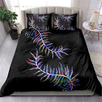 New Zealand Bedding Set Aotearoa Silver Fern Mixed Papua Shell Purple Vibe LT9 - Polynesian Pride