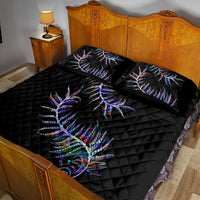 New Zealand Quilt Bed Set Aotearoa Silver Fern Mixed Papua Shell Purple Vibe LT9 - Polynesian Pride