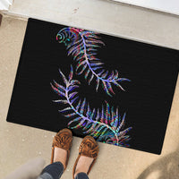 New Zealand Rubber Doormat Aotearoa Silver Fern Mixed Papua Shell Purple Vibe LT9 - Polynesian Pride