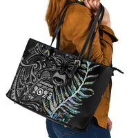 New Zealand Rugby Leather Tote Bag NZ Black Fern Champions History With Papua Shell LT9 - Polynesian Pride