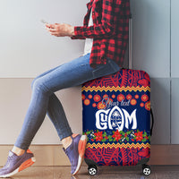 Personalised Guam Christmas Luggage Cover Felis Pusgua Santa Beach Polynesian Pattern LT9 - Polynesian Pride