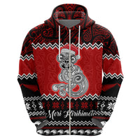 Personalised New Zealand Christmas Hoodie Maori Tiki Meri Kirihimete LT9 - Polynesian Pride