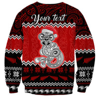 Personalised New Zealand Christmas Sweatshirt Maori Tiki Meri Kirihimete LT9 - Polynesian Pride