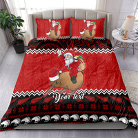 Personalised New Zealand Christmas Bedding Set Kiwi Santa Claus Maori Meri Kirihimete LT9 - Polynesian Pride
