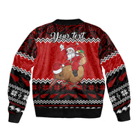 Personalised New Zealand Christmas Bomber Jacket Kiwi Santa Claus Maori Meri Kirihimete LT9 - Polynesian Pride