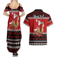 Personalised New Zealand Christmas Couples Matching Summer Maxi Dress and Hawaiian Shirt Kiwi Santa Claus Maori Meri Kirihimete LT9 - Polynesian Pride