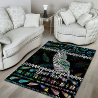 Personalised New Zealand Christmas Area Rug Maori Fern Manaia Meri Kirihimete with Papaua Shell LT9 - Polynesian Pride