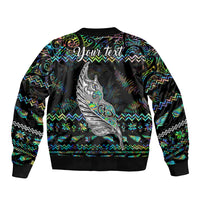 Personalised New Zealand Christmas Bomber Jacket Maori Fern Manaia Meri Kirihimete with Papaua Shell LT9 - Polynesian Pride