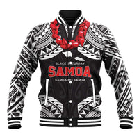 Samoa Black Saturday Baseball Jacket Samoa mo Samoa with Black Ula Fala