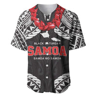 Samoa Black Saturday Baseball Jersey Samoa mo Samoa with Black Ula Fala LT9 Black - Polynesian Pride