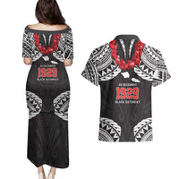 Samoa Black Saturday Couples Matching Puletasi and Hawaiian Shirt Samoa mo Samoa with Black Ula Fala LT9 - Polynesian Pride