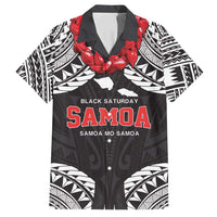 Samoa Black Saturday Family Matching Long Sleeve Bodycon Dress and Hawaiian Shirt Samoa mo Samoa with Black Ula Fala