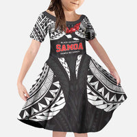 Samoa Black Saturday Family Matching Mermaid Dress and Hawaiian Shirt Samoa mo Samoa with Black Ula Fala