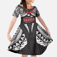 Samoa Black Saturday Kid Short Sleeve Dress Samoa mo Samoa with Black Ula Fala LT9 KID Black - Polynesian Pride