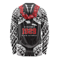 Samoa Black Saturday Long Sleeve Shirt Samoa mo Samoa with Black Ula Fala LT9 - Polynesian Pride