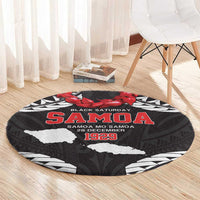 Samoa Black Saturday Round Carpet Samoa mo Samoa with Black Ula Fala