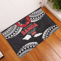 Samoa Black Saturday Rubber Doormat Samoa mo Samoa with Black Ula Fala