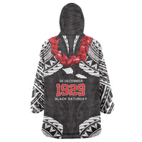 Samoa Black Saturday Wearable Blanket Hoodie Samoa mo Samoa with Black Ula Fala LT9 - Polynesian Pride