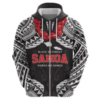 Samoa Black Saturday Zip Hoodie Samoa mo Samoa with Black Ula Fala