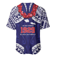 Samoa Black Saturday Baseball Jersey Samoa mo Samoa with Blue Ula Fala LT9 - Polynesian Pride