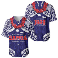 Samoa Black Saturday Baseball Jersey Samoa mo Samoa with Blue Ula Fala LT9 - Polynesian Pride