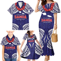 Samoa Black Saturday Family Matching Mermaid Dress and Hawaiian Shirt Samoa mo Samoa with Blue Ula Fala