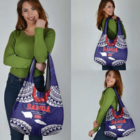 Samoa Black Saturday Grocery Bag Samoa mo Samoa with Blue Ula Fala