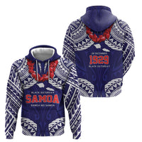 Samoa Black Saturday Hoodie Samoa mo Samoa with Blue Ula Fala LT9 - Polynesian Pride