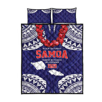 Samoa Black Saturday Quilt Bed Set Samoa mo Samoa with Blue Ula Fala
