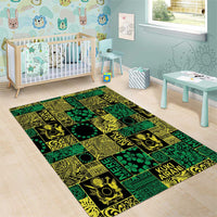 Cook Islands Mere Kiritimiti Area Rug Pacific Patchwork Xmas Vibes - Polynesian Pride