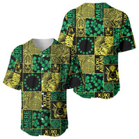 Cook Islands Mere Kiritimiti Baseball Jersey Pacific Patchwork Xmas Vibes - Polynesian Pride