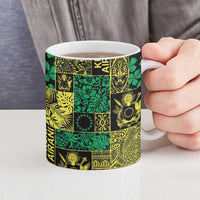 Cook Islands Mere Kiritimiti Ceramic Mug Pacific Patchwork Xmas Vibes - Polynesian Pride