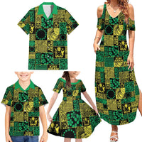 Cook Islands Mere Kiritimiti Family Matching Summer Maxi Dress and Hawaiian Shirt Pacific Patchwork Xmas Vibes - Polynesian Pride