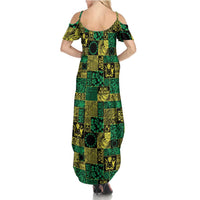 Cook Islands Mere Kiritimiti Family Matching Summer Maxi Dress and Hawaiian Shirt Pacific Patchwork Xmas Vibes LT9 - Polynesian Pride