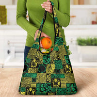 Cook Islands Mere Kiritimiti Grocery Bag Pacific Patchwork Xmas Vibes - Polynesian Pride
