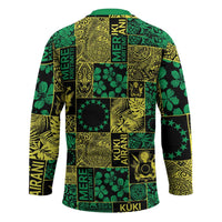 Cook Islands Mere Kiritimiti Hockey Jersey Pacific Patchwork Xmas Vibes - Polynesian Pride