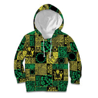 Cook Islands Mere Kiritimiti Kid Hoodie Pacific Patchwork Xmas Vibes - Polynesian Pride