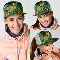 Cook Islands Mere Kiritimiti Mesh Trucker Cap Pacific Patchwork Xmas Vibes - Polynesian Pride