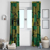 Cook Islands Mere Kiritimiti Window Curtain Pacific Patchwork Xmas Vibes - Polynesian Pride