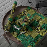 Cook Islands Mere Kiritimiti Wrapping Paper Pacific Patchwork Xmas Vibes - Polynesian Pride