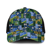 Solomon Islands Meri Kirihimete Baseball Net Cap Pacific Patchwork Xmas Vibes - Polynesian Pride