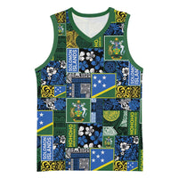 Solomon Islands Meri Kirihimete Basketball Jersey Pacific Patchwork Xmas Vibes - Polynesian Pride