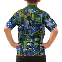Solomon Islands Meri Kirihimete Family Matching Off Shoulder Maxi Dress and Hawaiian Shirt Pacific Patchwork Xmas Vibes - Polynesian Pride